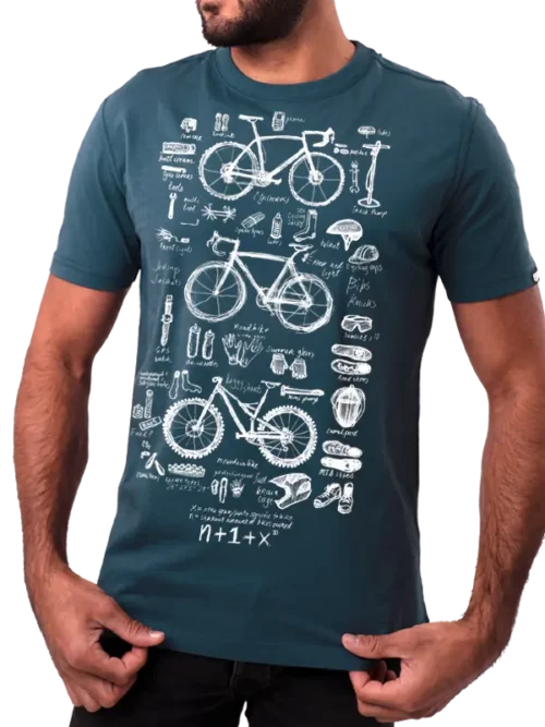 Bike Maths Cycology T shirt blue