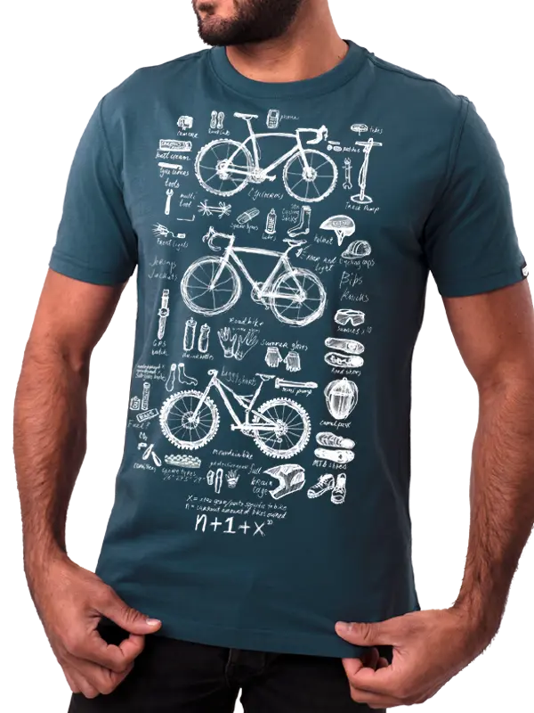 Bike Maths Cycology T shirt blue