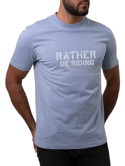 Rather be Riding T shirt blauw