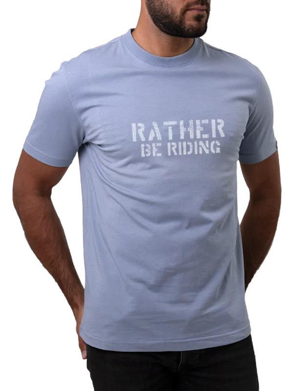 Rather be Riding T shirt blauw