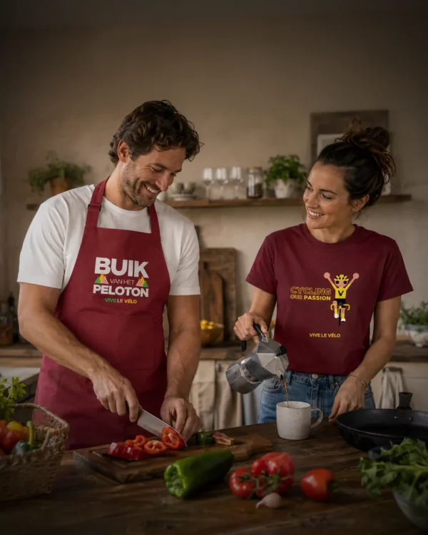 Keukenschort Buik van het Peloton rood