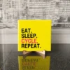 Tegeltje Eat Sleep Cycle Repeat geel Tegeltje Eat Sleep Cycle Repeat geel