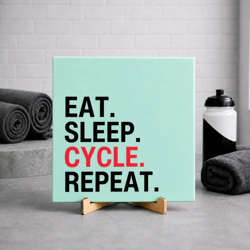 Tegeltje - Eat Sleep Cycle Repeat (mint)