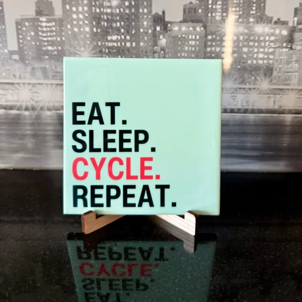 Tegeltje Eat Sleep Cycle Repeat mint Tegeltje Eat Sleep Cycle Repeat mint