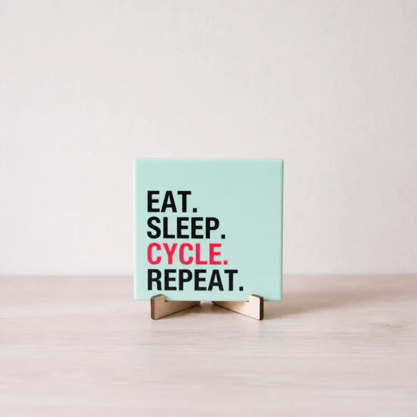 Tegeltje Eat Sleep Cycle Repeat mint Tegeltje Eat Sleep Cycle Repeat mint