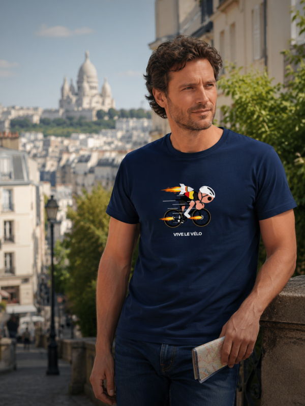 Sprint Rocket Vive le Velo T shirt navy Sprint Rocket Vive le Velo T shirt navy