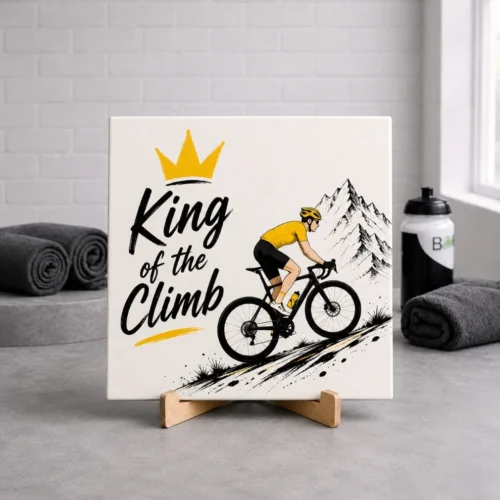 Tegeltje wielrennen King of the Climb geel