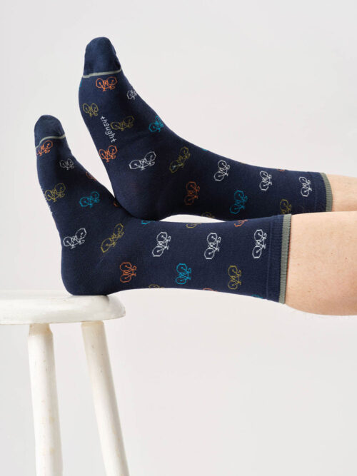 Casual sokken met fietsen navy