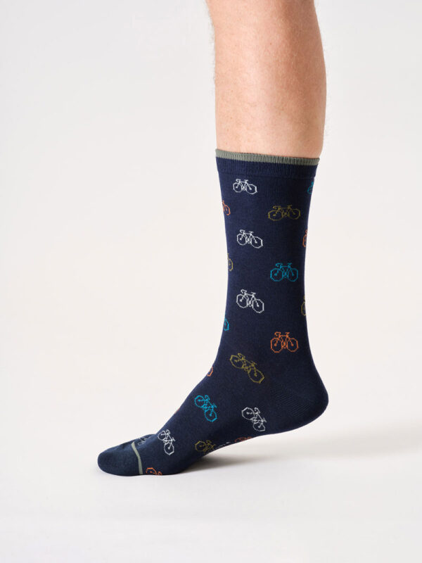 Casual sokken met fietsen navy