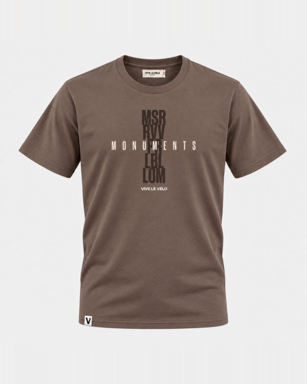 Monumenten T shirt Vive le Velo mocha Monumenten T shirt Vive le Velo mocha